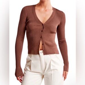 Abercrombie & Fitch Chocolate Ribbed Cardigan